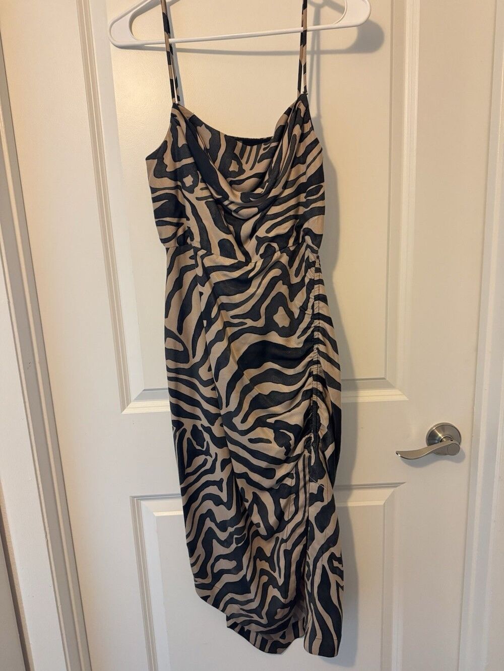 Anthropologie Sleeveless Draped-Back Asymmetrical Slip Midi Dress Size 4 Petite